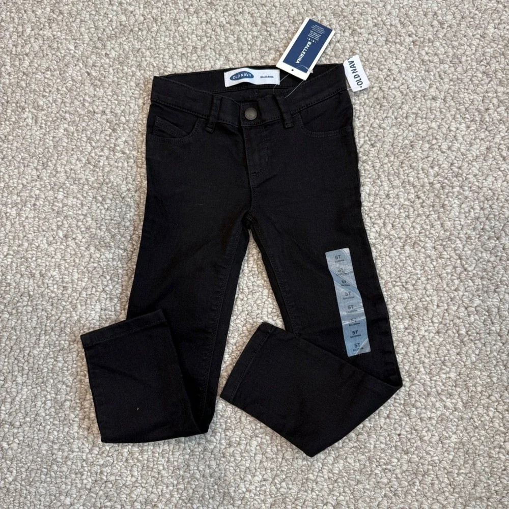 Old Navy Ballerina Super-Stretch Jeggings Black Skinny Pants Kids Size 5T NWT